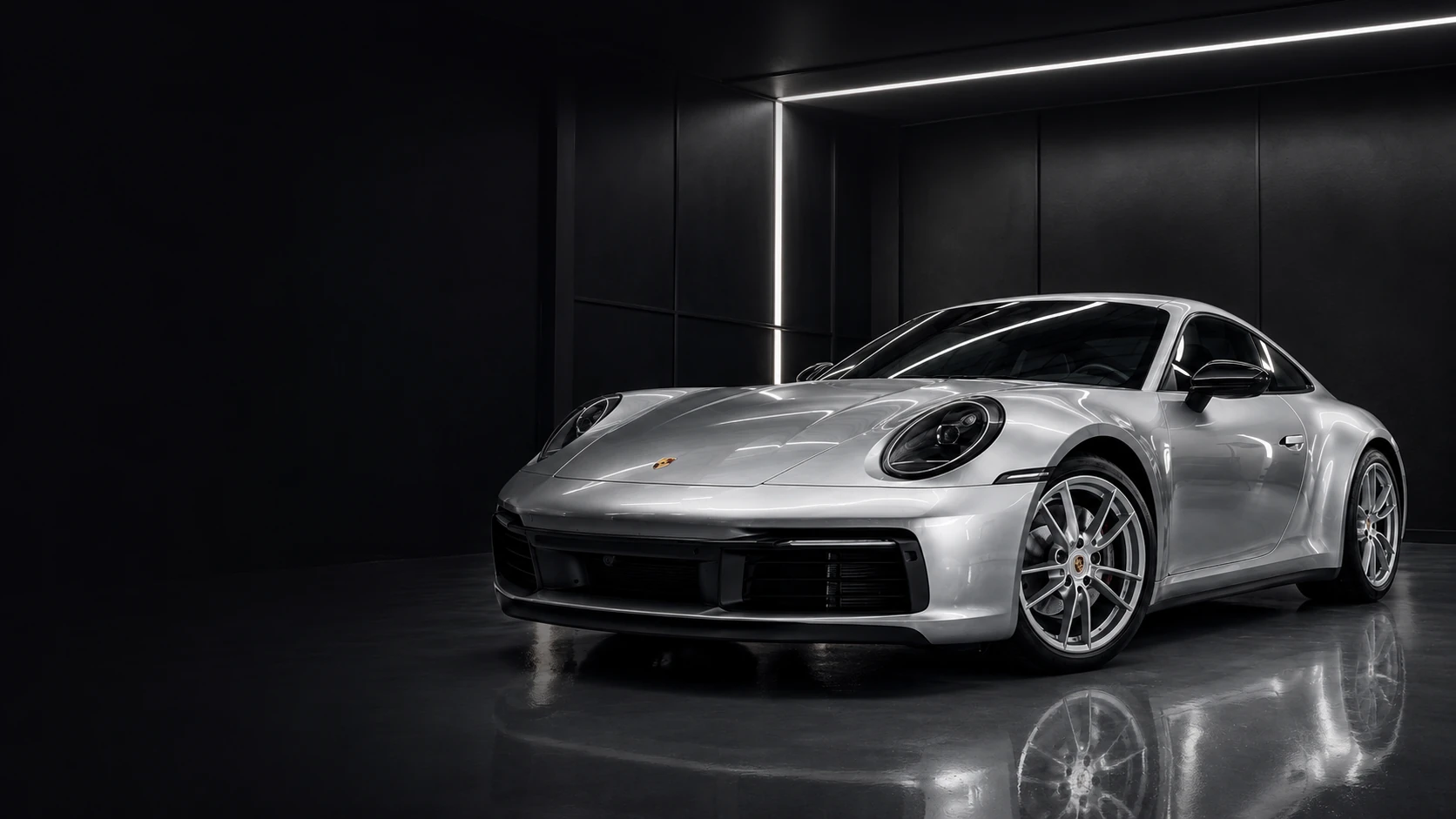 Stříbrné Porsche jako hero vizuál stránky Ceník